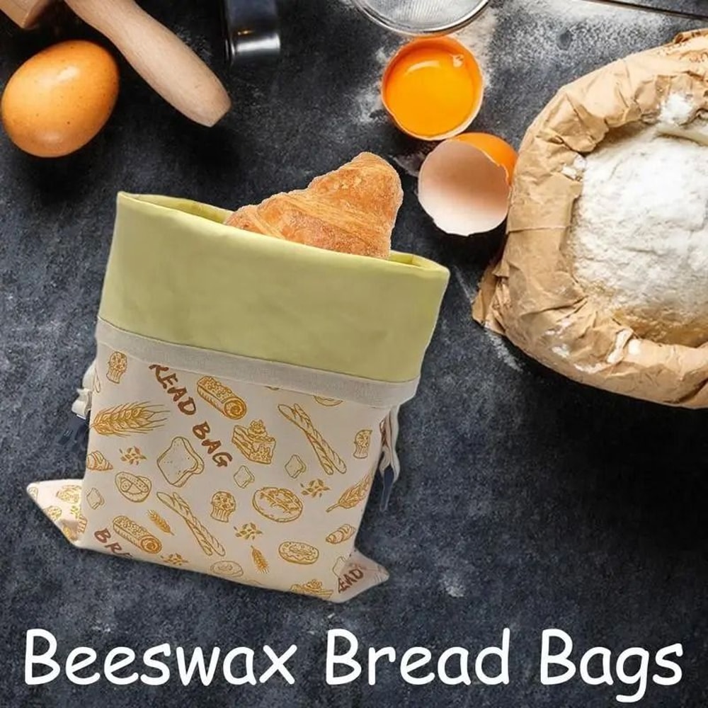 Reusable Beeswax Bread Storage Bag Natural Bread Keeper Bag 1