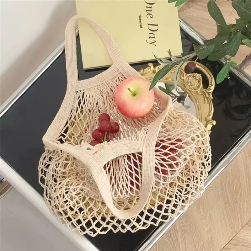 Reusable Mesh Grocery Shopping Bag Foldable Eco Friendly Produce Tote 6