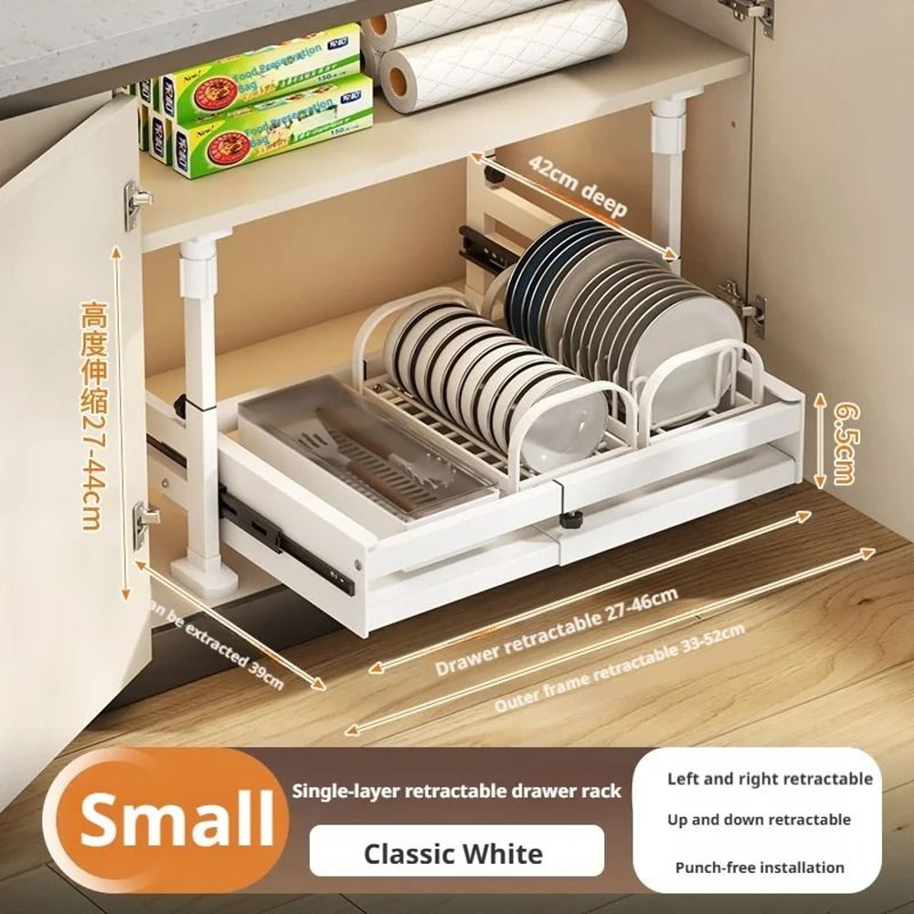 Pull Out Kitchen Cabinet Organizer Sliding Drawer Basket Shelf 1