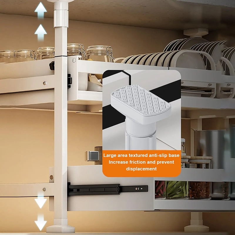 Pull Out Kitchen Cabinet Organizer Sliding Drawer Basket Shelf 16