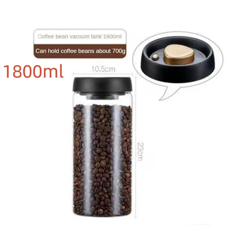 Vacuum Sealed Coffee Bean Storage Container Airtight Glass Coffee Jar 4