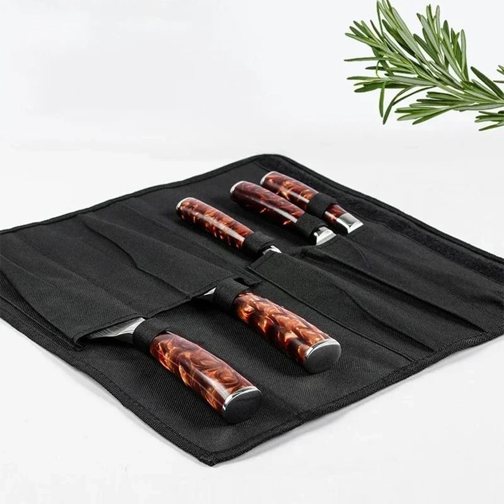 Portable Chef Knife Roll Bag Kitchen Knife Organizer Carry Case 5