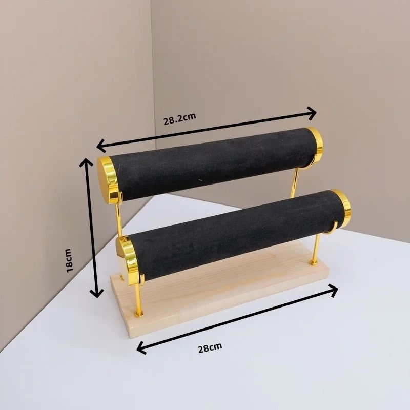 Detachable Bracelet Holder Stand Jewelry Display With Wooden Tray 4