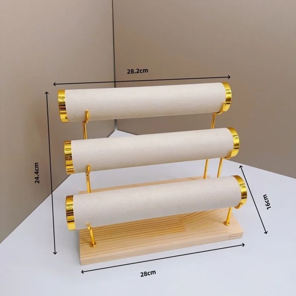 Detachable Bracelet Holder Stand Jewelry Display With Wooden Tray 9