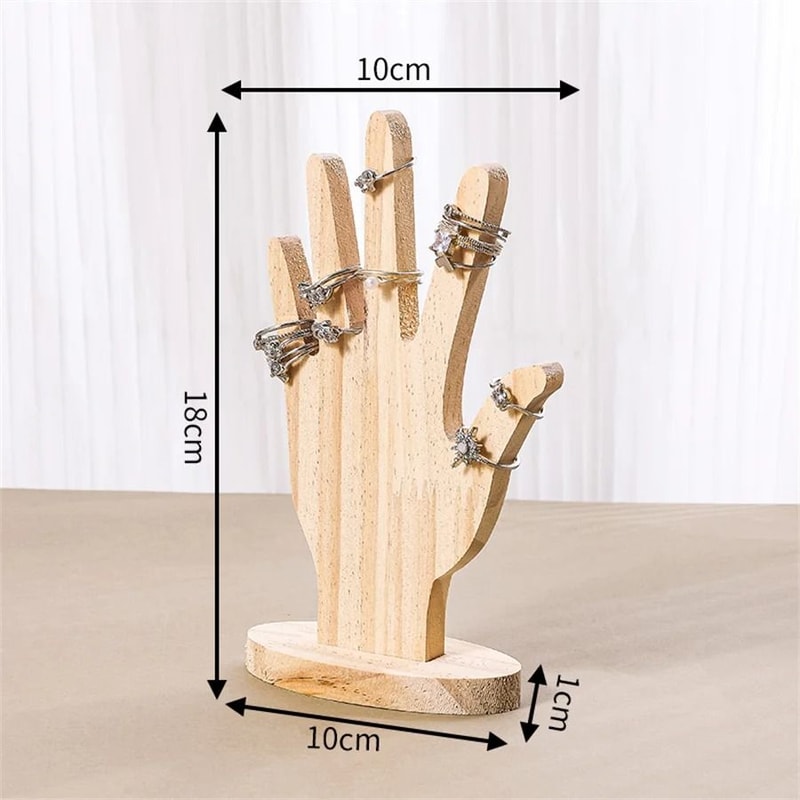 Hand Jewelry Display Stand Wooden Ring And Bracelet Holder 1