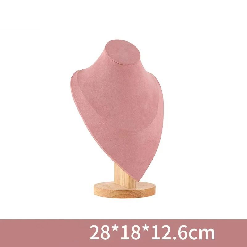 Wooden Mannequin Bust Necklace Display Stand Jewelry Holder 3