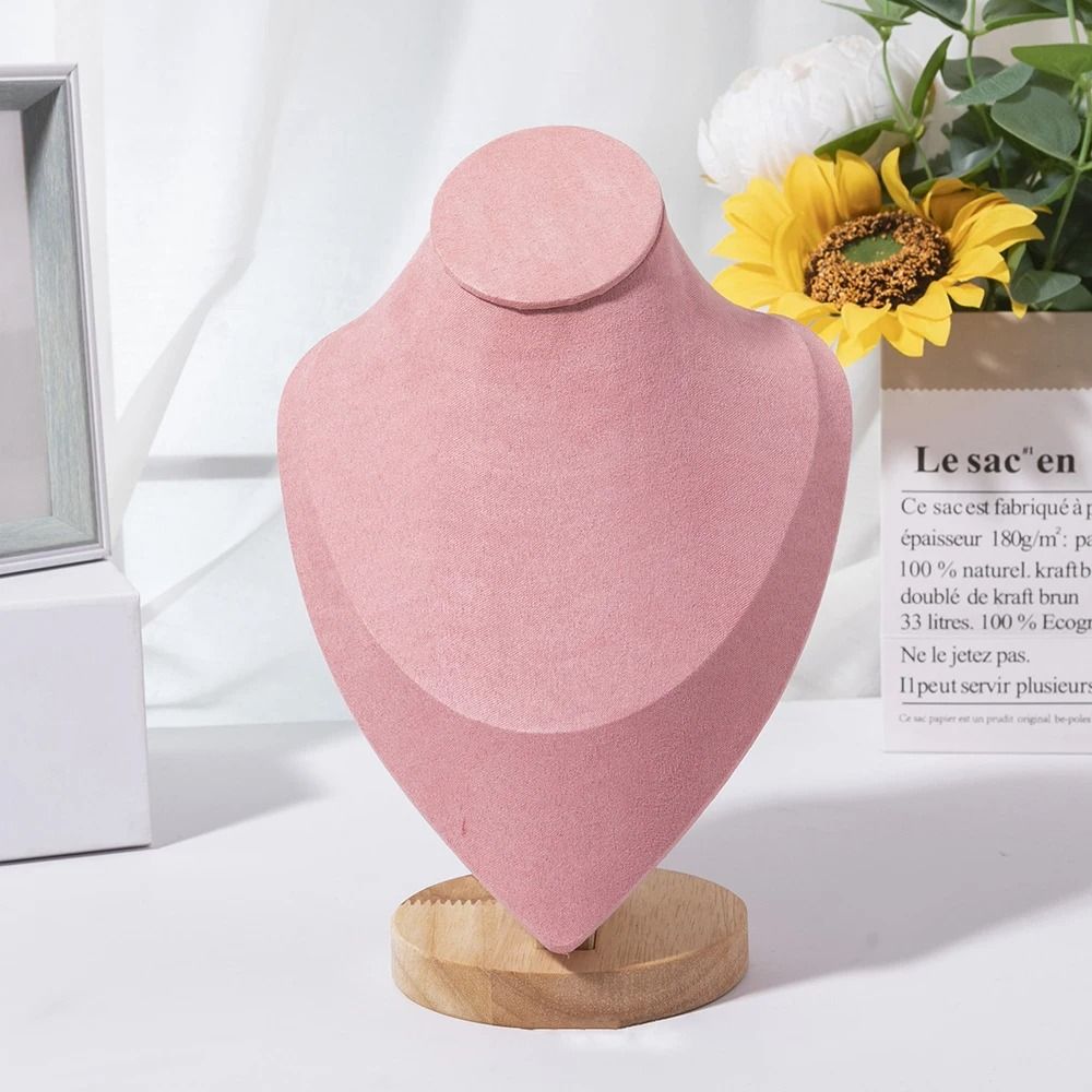 Wooden Mannequin Bust Necklace Display Stand Jewelry Holder 4
