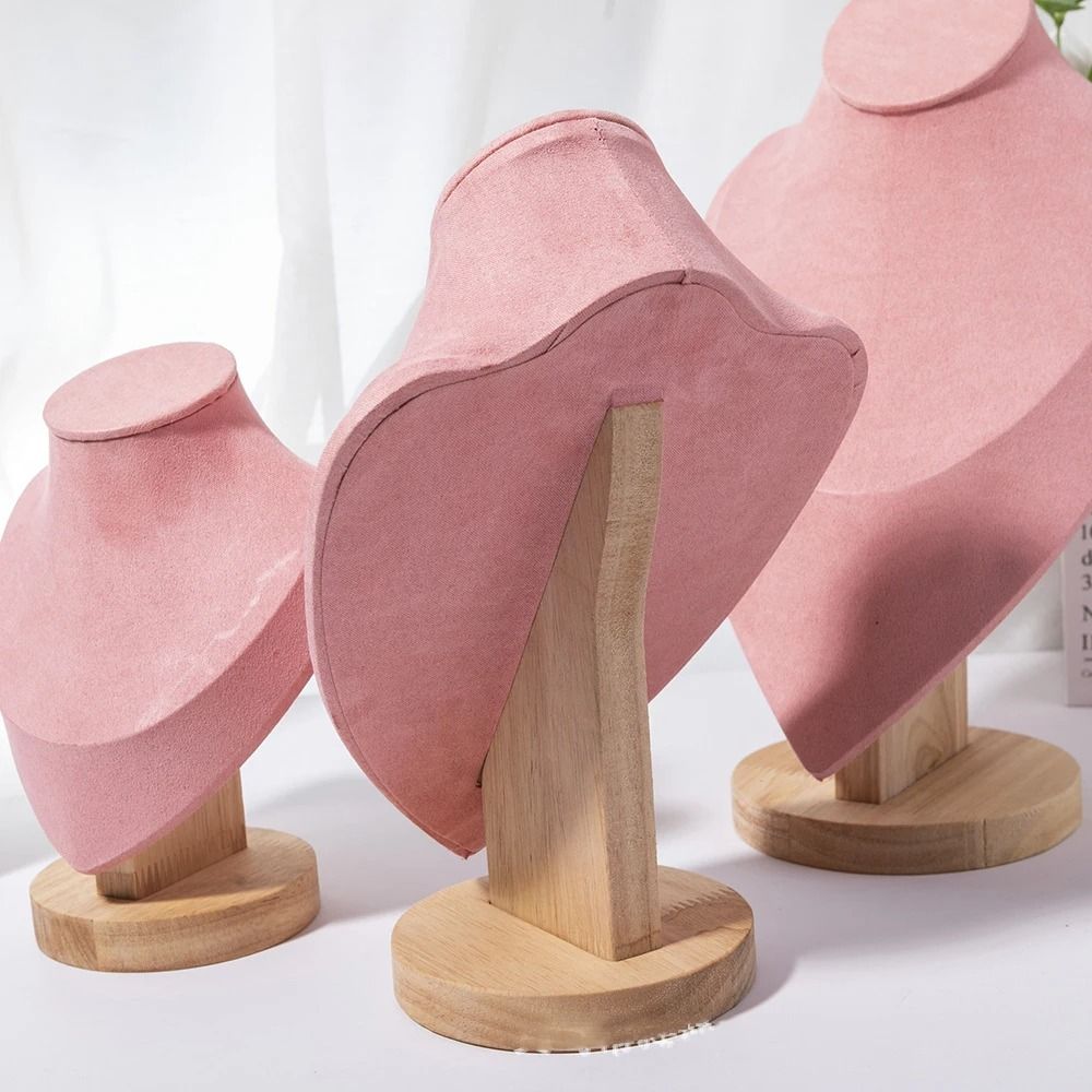 Wooden Mannequin Bust Necklace Display Stand Jewelry Holder 6