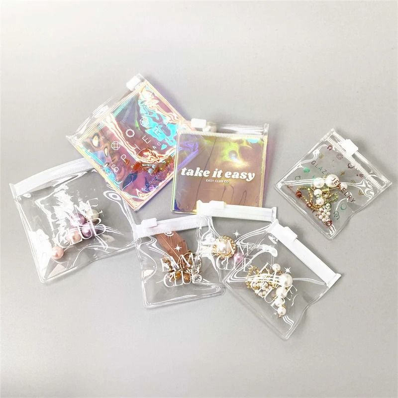 Clear PVC Zipper Jewelry Storage Pouch Mini Packaging Bag 0