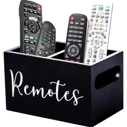 Wooden Remote Control Organizer Desktop Storage Holder