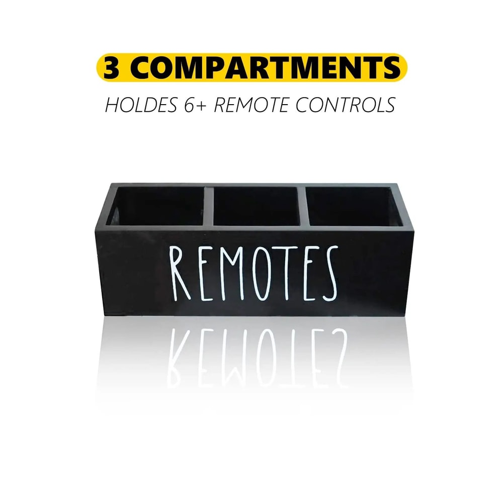 Wooden Remote Control Organizer Desktop Storage Holder 7