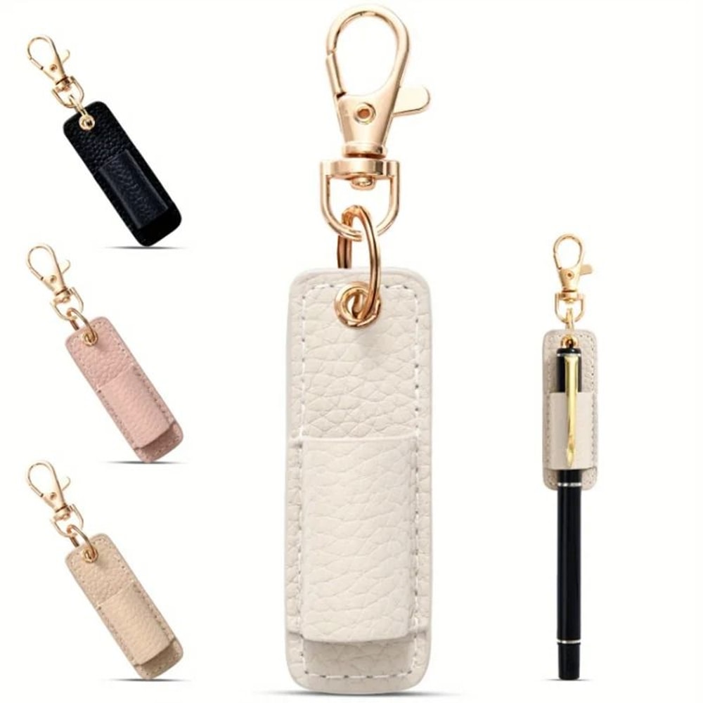 Compact Nurse Pen Holder Keychain Portable Leather Pen Clip Holder For Lanyard And Keys 0