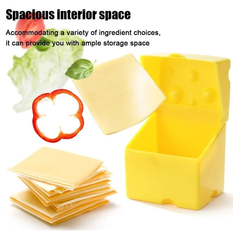 FreshLock Cheese Slice Storage Container Plastic Cheese Keeper Box With Flip Lid And Holder 2