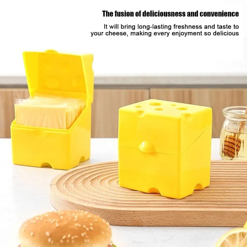 FreshLock Cheese Slice Storage Container Plastic Cheese Keeper Box With Flip Lid And Holder 6