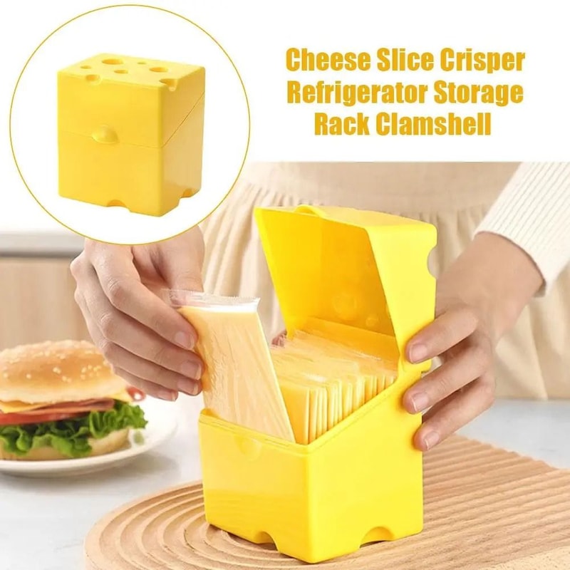 FreshLock Cheese Slice Storage Container Plastic Cheese Keeper Box With Flip Lid And Holder 7