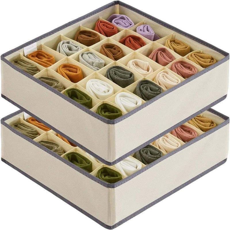 Foldable Sock Underwear Organizer Drawer Closet Organizer Box With Dividers For Socks Ties And Ling 4