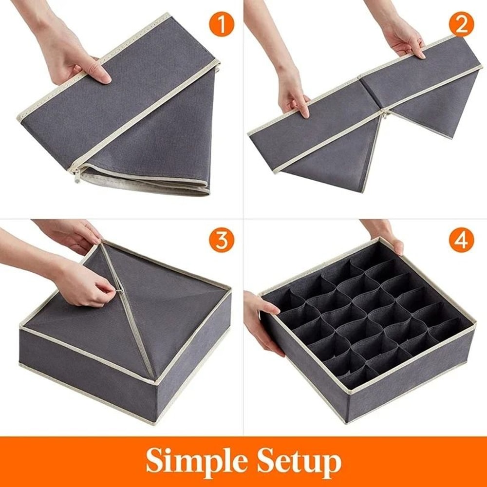 Foldable Sock Underwear Organizer Drawer Closet Organizer Box With Dividers For Socks Ties And Ling 5