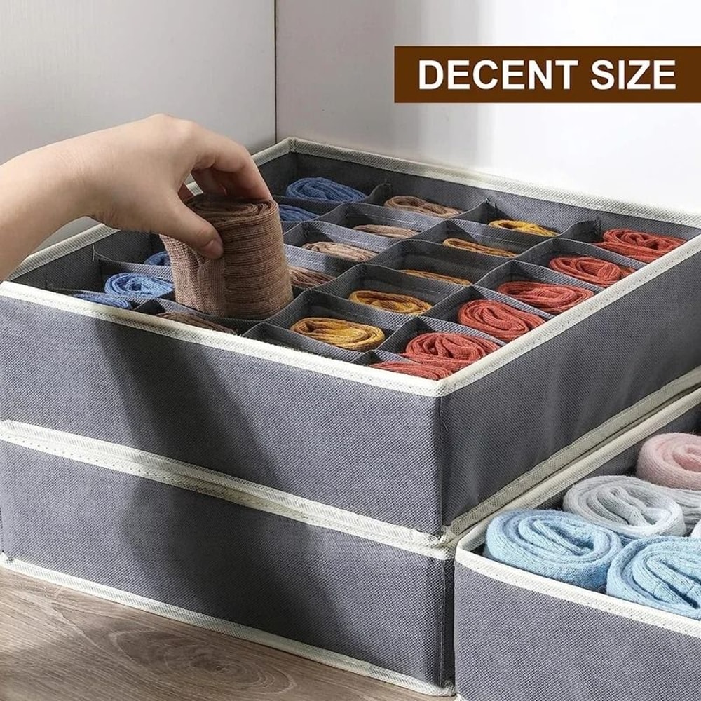 Foldable Sock Underwear Organizer Drawer Closet Organizer Box With Dividers For Socks Ties And Ling 0