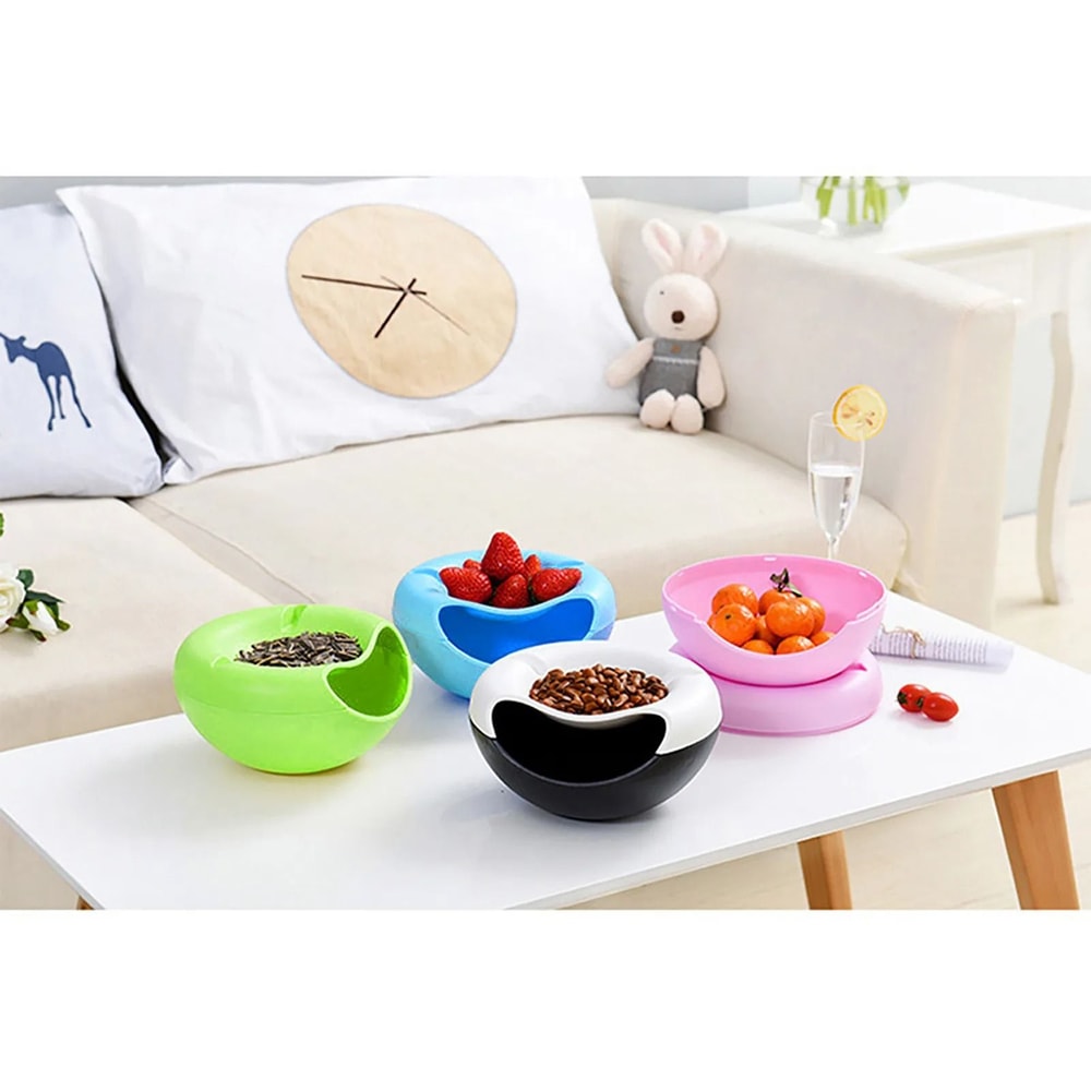 Double Layer Snack Bowl With Shell Storage Creative Nut Snack Container For Seeds Dry Fruits And Sn 8