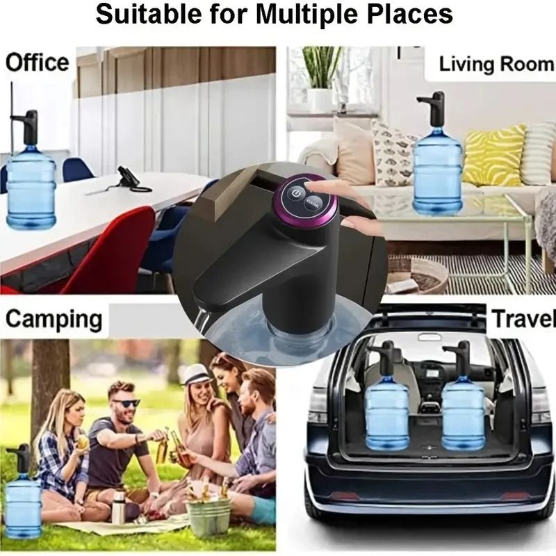 AquaFlow Portable Water Dispenser Pump USB Rechargeable 5 Gallon Water Bottle Pump Automatic Drinki 5