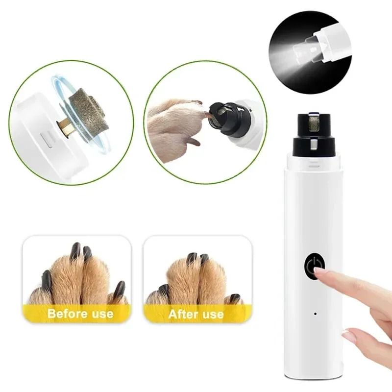 PawTrim Electric Dog Nail Grinder USB Rechargeable Pet Nail Trimmer With LED Light For Dogs And Cat 0