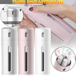 travelease 4 in 1 travel dispenser bottle portable travel shampoo lotion container refillable cosmetic pump bottle