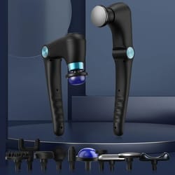 flexrelief foldable massage gun portable deep tissue percussion massager with heat cold therapy and adjustable angles