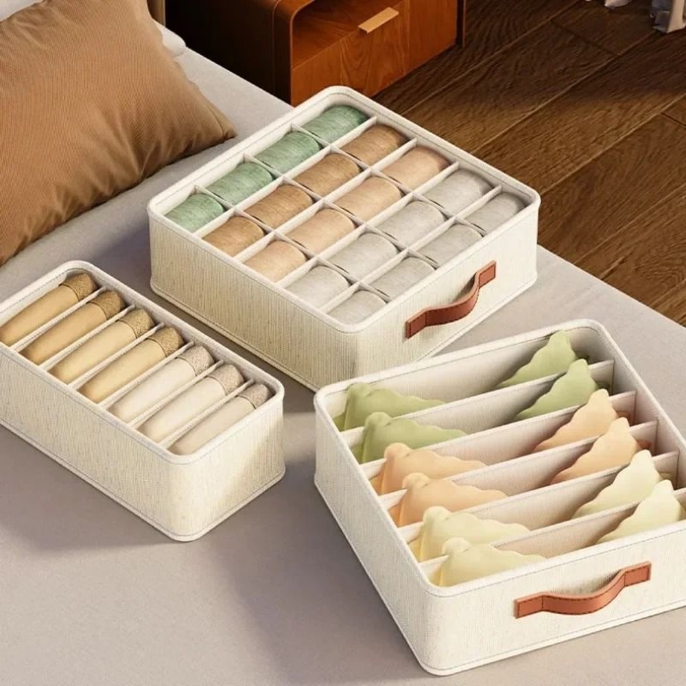 Foldable Fabric Drawer Organizer With Dividers Closet Underwear Socks Organizer Box Wardrobe Storag 5