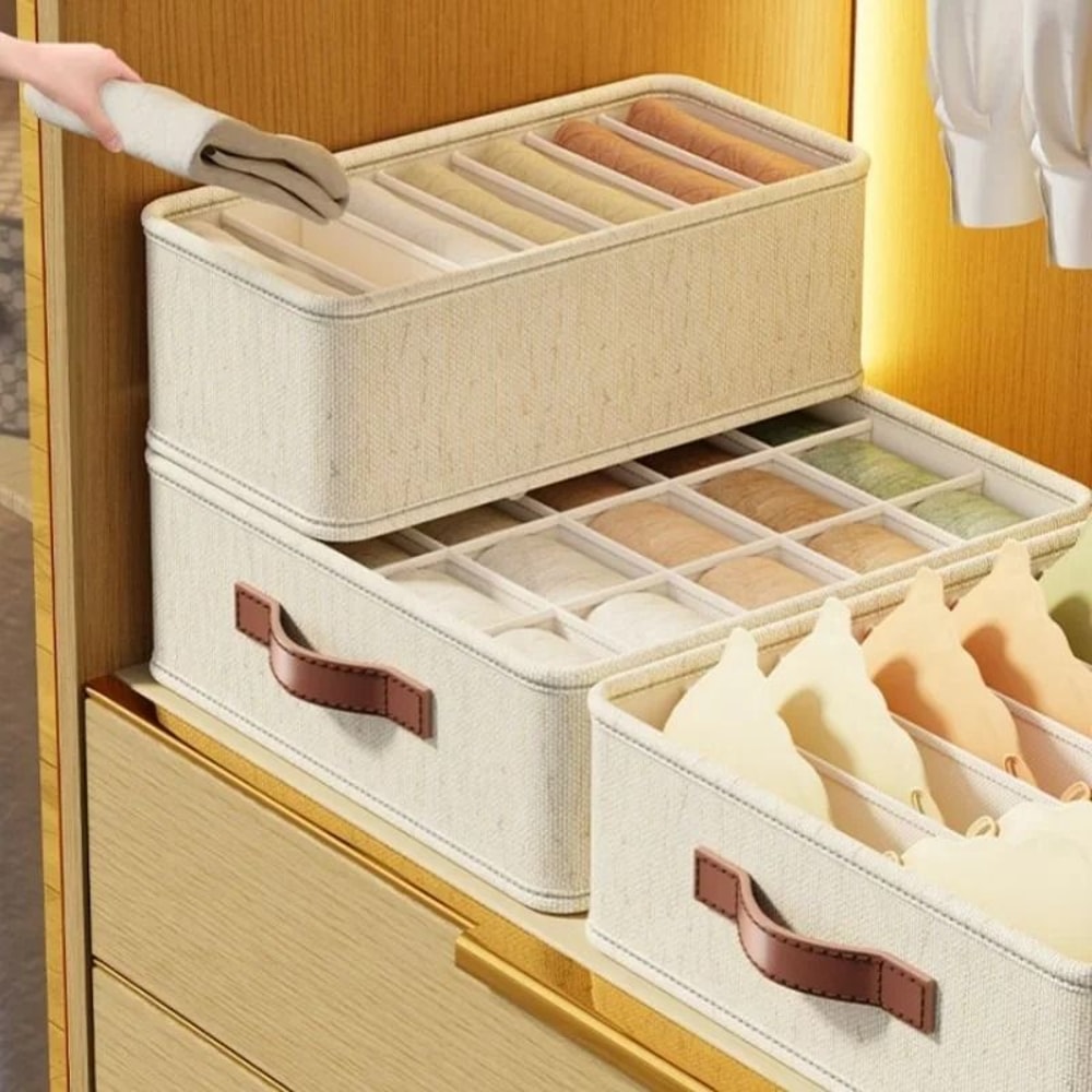 Foldable Fabric Drawer Organizer With Dividers Closet Underwear Socks Organizer Box Wardrobe Storag 6