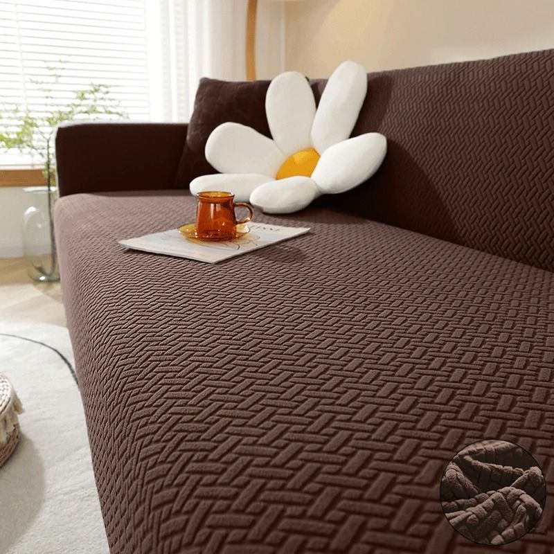 ComfortStretch Jacquard Sofa Cover Elastic Stretch Sofa Slipcover Fleece Couch Protector 5