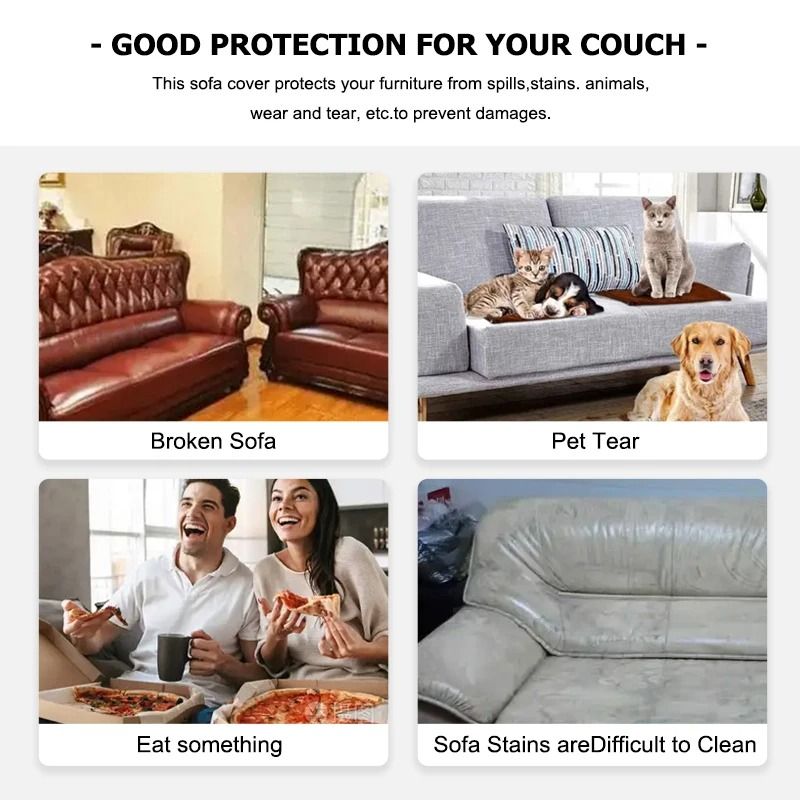 ComfortStretch Jacquard Sofa Cover Elastic Stretch Sofa Slipcover Fleece Couch Protector 16