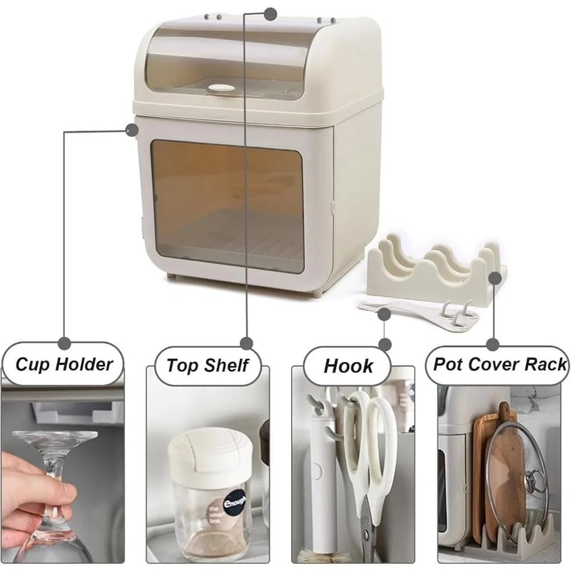 CleanStack 2 Tier Dish Drying Rack Countertop Dish Drainer Rack With Removable Drip Tray 4