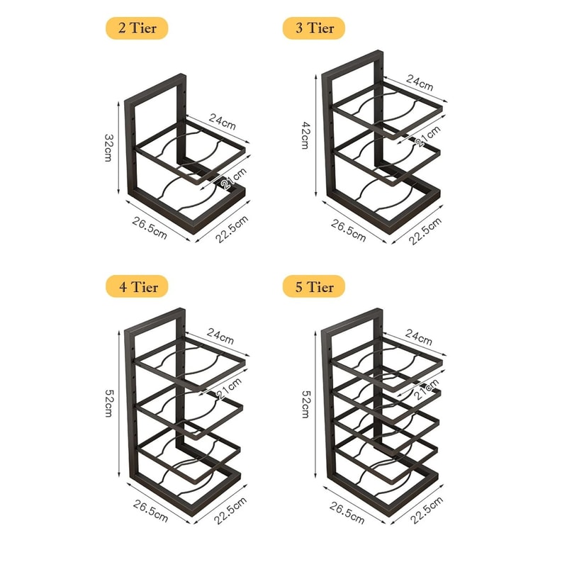 Space Saver Adjustable Pot Rack Organizer Stainless Steel Pot And Pan Organizer Multi Layer Kitchen 9