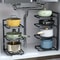 Space Saver Adjustable Pot Rack Organizer Stainless Steel Pot And Pan Organizer Multi Layer Kitchen 13