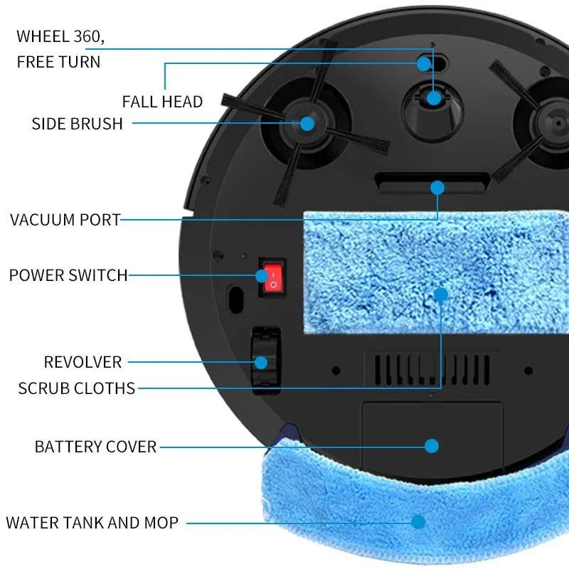 Smart Clean Robot Vacuum Cleaner App Control Wet Dry Robot Vacuum 2800Pa Suction Floor Cleaning Rob 6