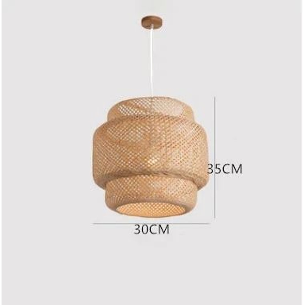 Handwoven Bamboo Pendant Lamp Vintage Chinese Style Hanging Light 4