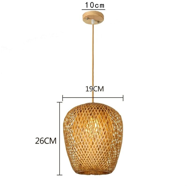 Handwoven Bamboo Pendant Lamp Vintage Chinese Style Hanging Light 6