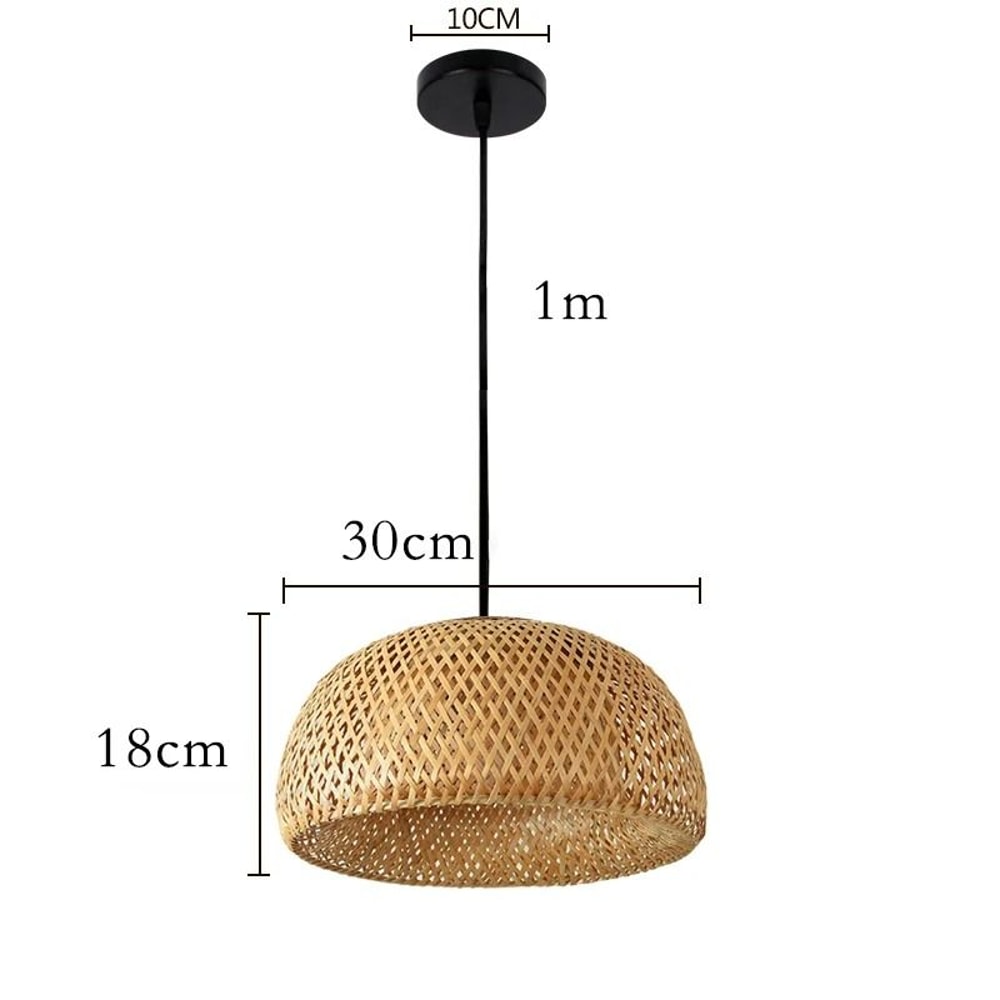 Handwoven Bamboo Pendant Lamp Vintage Chinese Style Hanging Light 3
