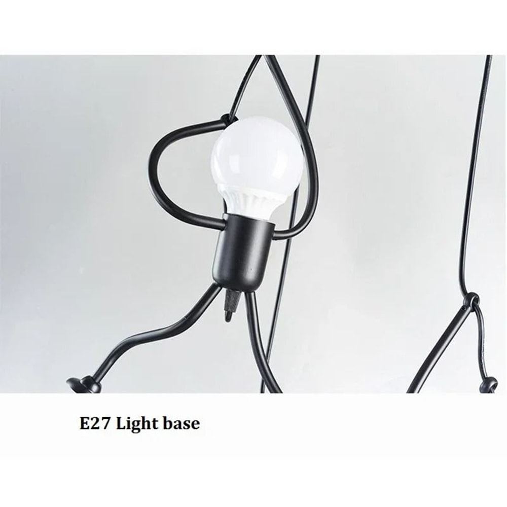 Creative Little Man Pendant Light Vintage Iron E27 Ceiling Lamp 1