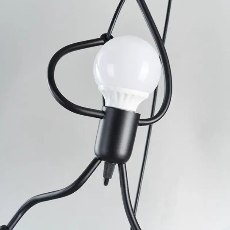 Creative Little Man Pendant Light Vintage Iron E27 Ceiling Lamp 0