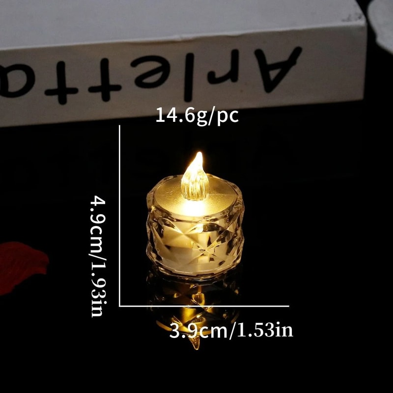 Crystal Flameless LED Candle Lights Decorative Transparent Party Candles 4