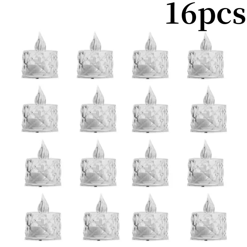 Crystal Flameless LED Candle Lights Decorative Transparent Party Candles 3