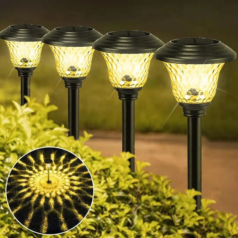 Color Changing Solar Pathway Lights Waterproof LED Garden Path Lights 5
