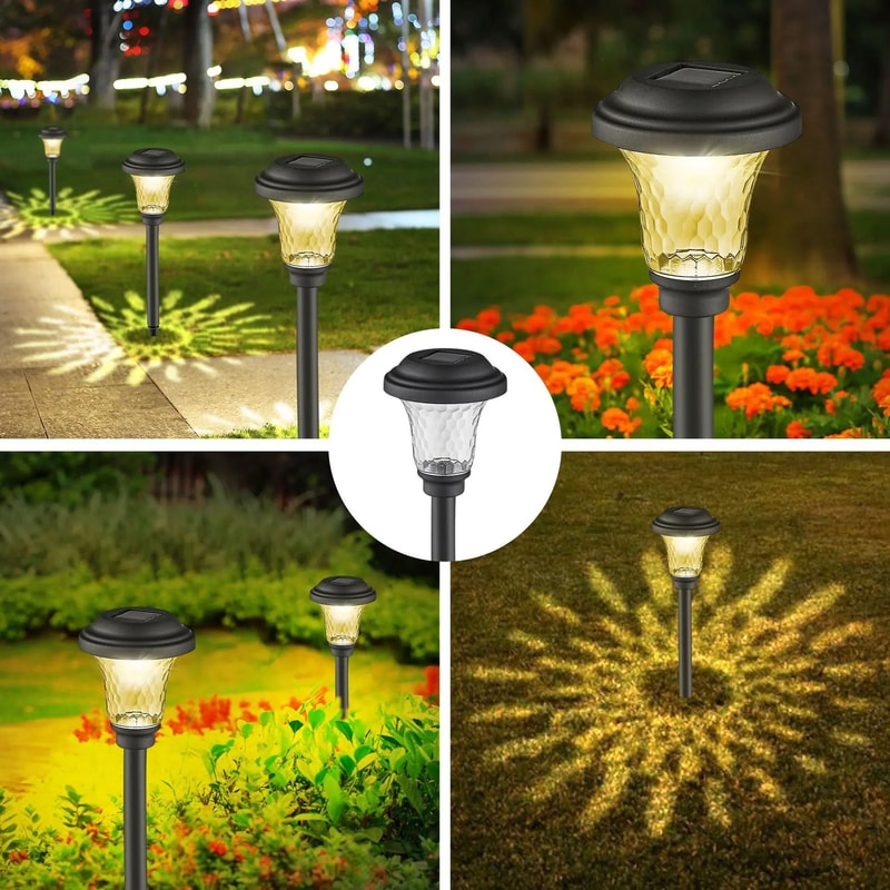 Color Changing Solar Pathway Lights Waterproof LED Garden Path Lights 6
