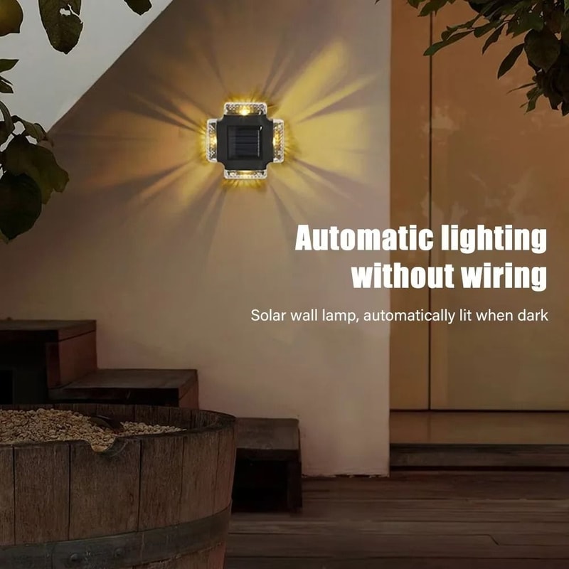 Waterproof Solar Wall Lamp Up And Down LED Outdoor Fence Light 3