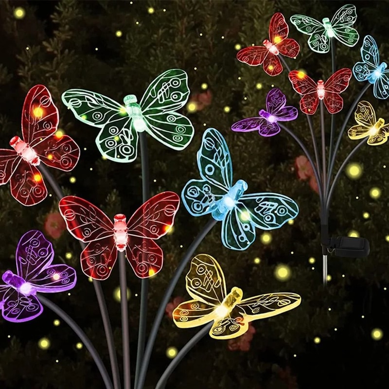 Decorative Solar Butterfly Garden Lights Waterproof LED Landscape Lawn Lamp 9