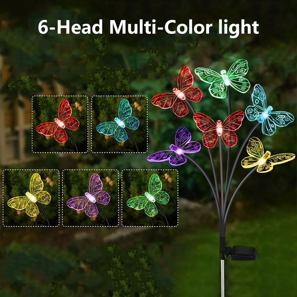 Decorative Solar Butterfly Garden Lights Waterproof LED Landscape Lawn Lamp 6