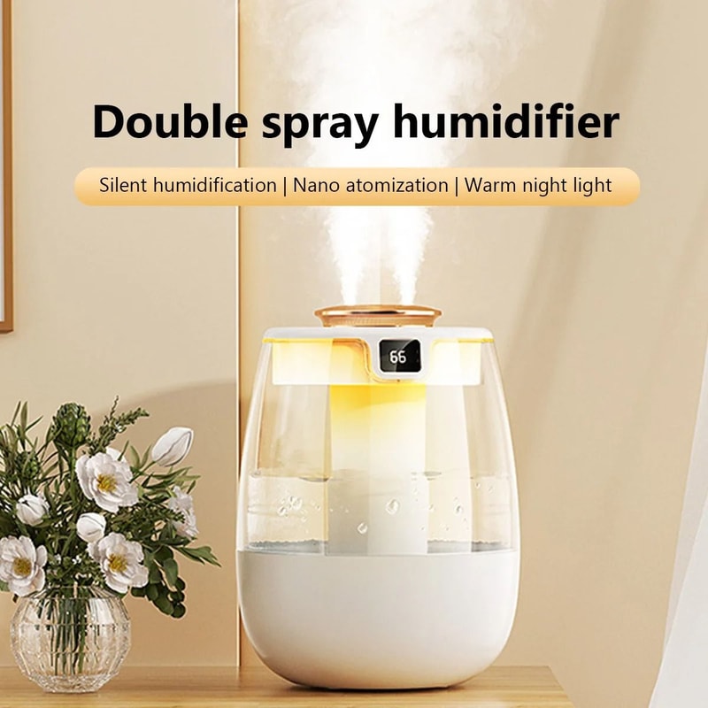 Large Capacity Double Spray Air Humidifier Cool Mist Aroma Diffuser 13L 5
