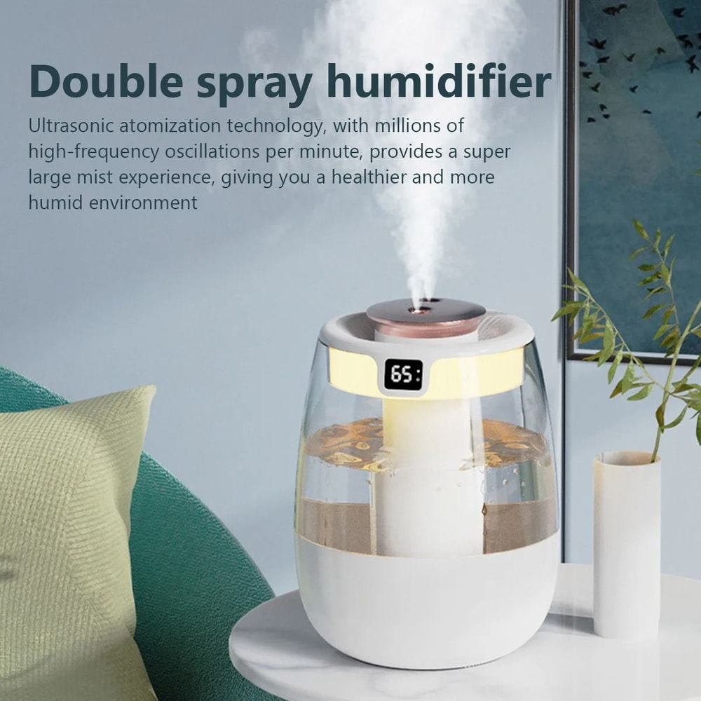 Large Capacity Double Spray Air Humidifier Cool Mist Aroma Diffuser 13L 6