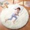 Ultra Soft Fluffy Round Rug Plush White Shag Carpet For Bedroom And Living Room 10